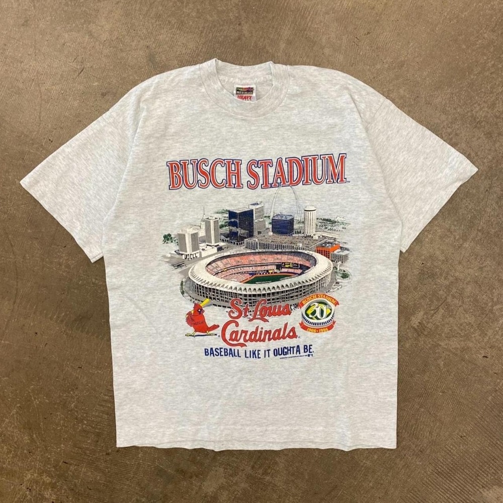 Vintage St. Louis Cardinals MLB Busch Stadium 90s Baseball Single Stitch Shirt M
